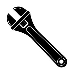 silhouette of clean vector Wrench set isolated on white background