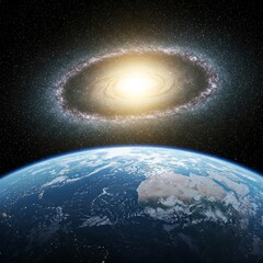 Naklejka premium earth with milkyway