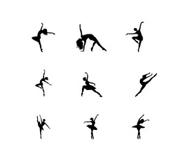 Ballet Silhouettes Stock Vect...