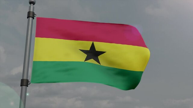 ghana country flag waving