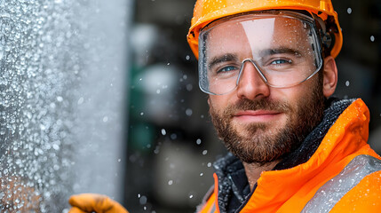 Confident worker in industrial setting