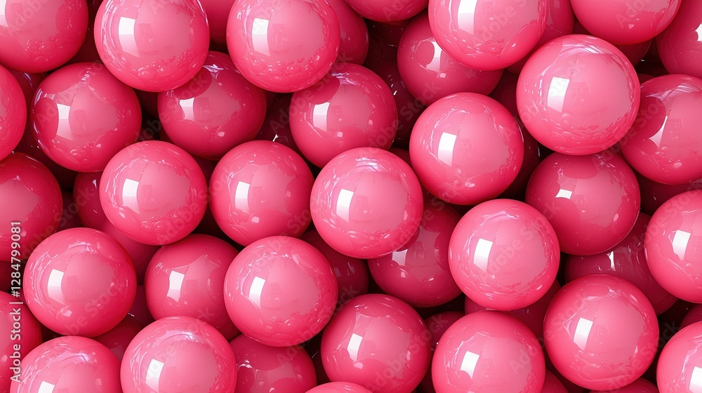 Poster a large group of pink balls arranged in the form of a cluster