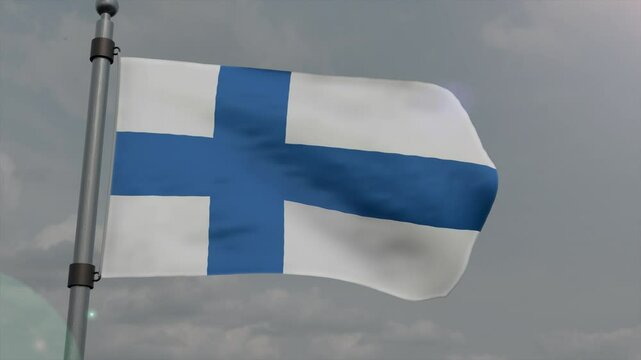 finland country flag waving