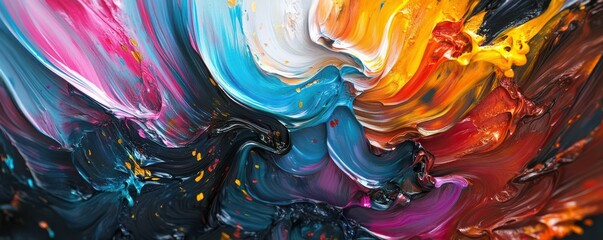 Colorful abstract paint swirl with vibrant textures and dynamic movement
