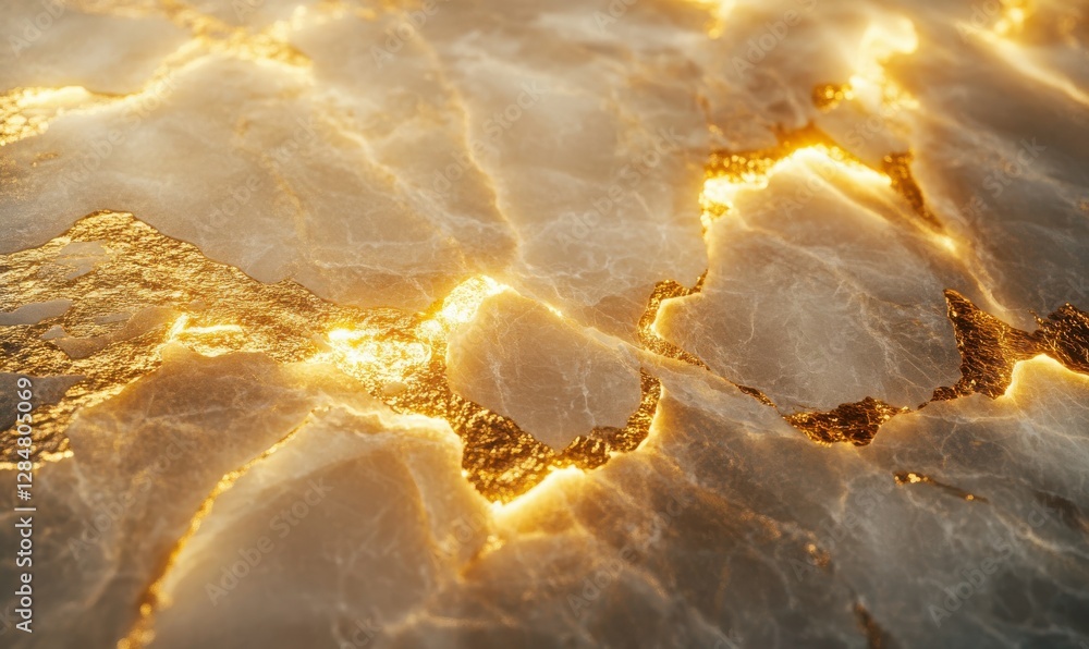 Poster luxurious marble countertop with golden veining and soft ambient light creating a refined and elegan
