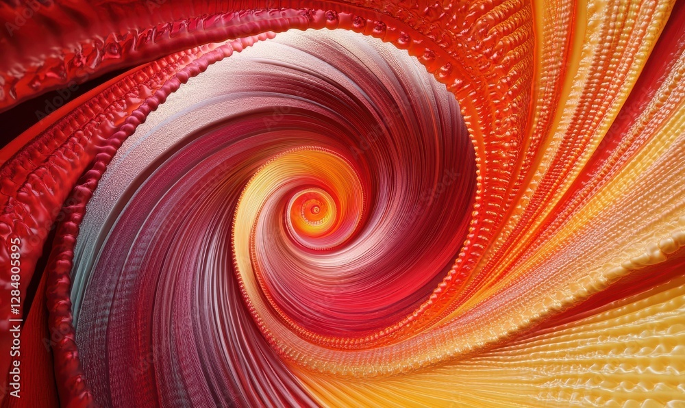 Poster dynamic swirl of vibrant red, orange, and yellow patterns blending seamlessly, creating an abstract 