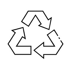 Colorful recycling symbol on white background, sustainability concept