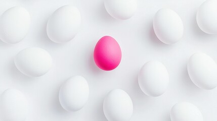   White eggs form a ring around a pink center
