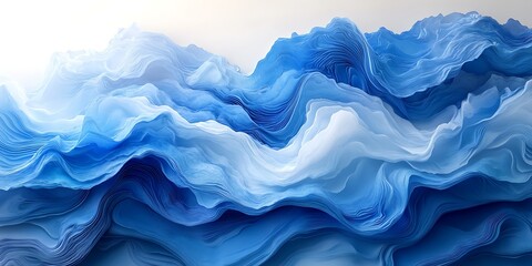 Obraz premium Abstract Blue Waves (6)