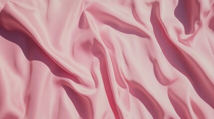 Fototapeta premium A luxurious satin fabric background in bright pink with gentle waves