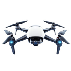 Futuristic High Performance Drone with Camera GPS Isolated on Transparent Background