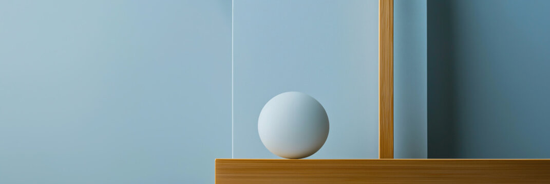 Balanced Harmony: Spherical Element Against Geometric Pastel Backdrop