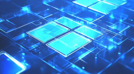 Illuminating Technology: A captivating close-up showcases a cutting-edge microchip design, radiating with futuristic energy and innovation. A visual metaphor for technological advancement.