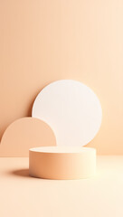 Fototapeta premium minimalist cylindrical platform with subtle circular background shapes