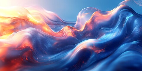 Obraz premium Abstract Liquid Flowing Landscape