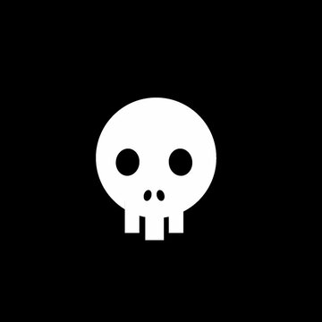 Animation off halloween Skull icon. Symbol of poison and danger. Pirate flag attribute. Isolated vector illustration on white background.