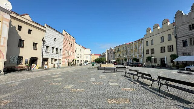 Slavonice Czech Republic, Slavonice central square, beautiful romantic medieval town, historic architecture ,sightseeing