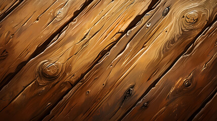 Rustic Brown Wood Texture Background - Diagonal Wooden Planks
