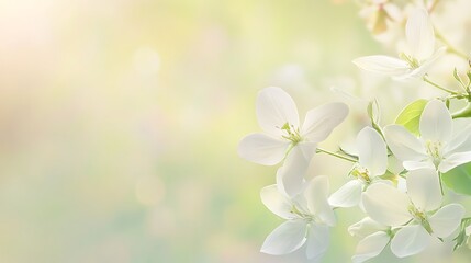 Fototapeta premium White flowers bloom in a gentle spring time setting