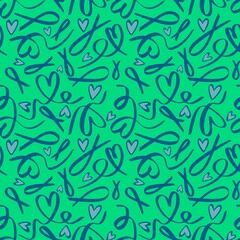 Breast cancer month seamless pink ribbon day mammogram pattern for wrapping paper and medical accessories