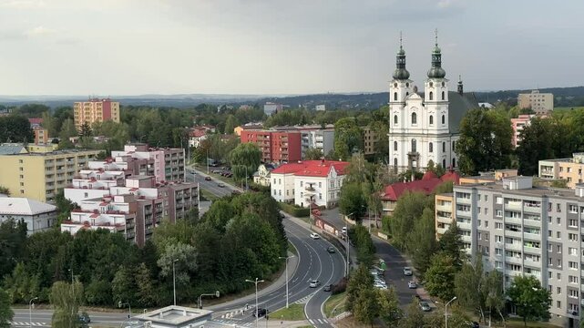 Frydek Mistek, Czech Republic, Aerial view of Frydek Mistek