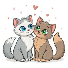 Obraz premium cat with heart