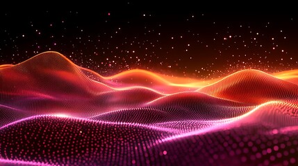Fototapeta premium Glowing abstract background showing colorful data structures and particle effects