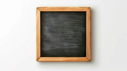 Fototapeta premium A clean slate awaits your ideas, featuring a woodenframed chalkboard free of distractions for branding inspiration.