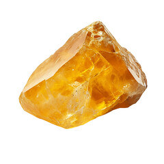Citrine Stone Piece with Radiant Yellow Isolated on Transparent Background