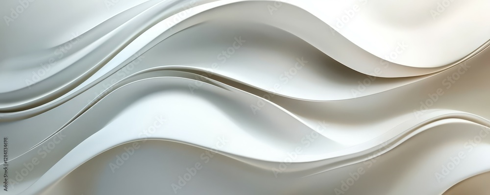 Poster abstract white wavy surface with smooth curves and textures in modern minimalist design