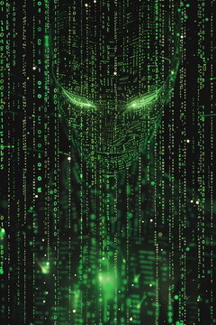 screen with binary code