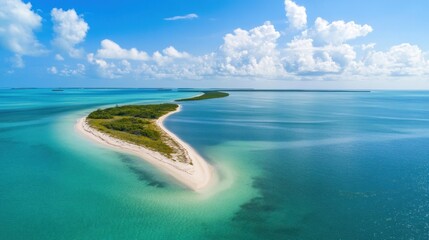 Obraz premium Aerial View of a Tropical Island Paradise in the Turquoise Ocean