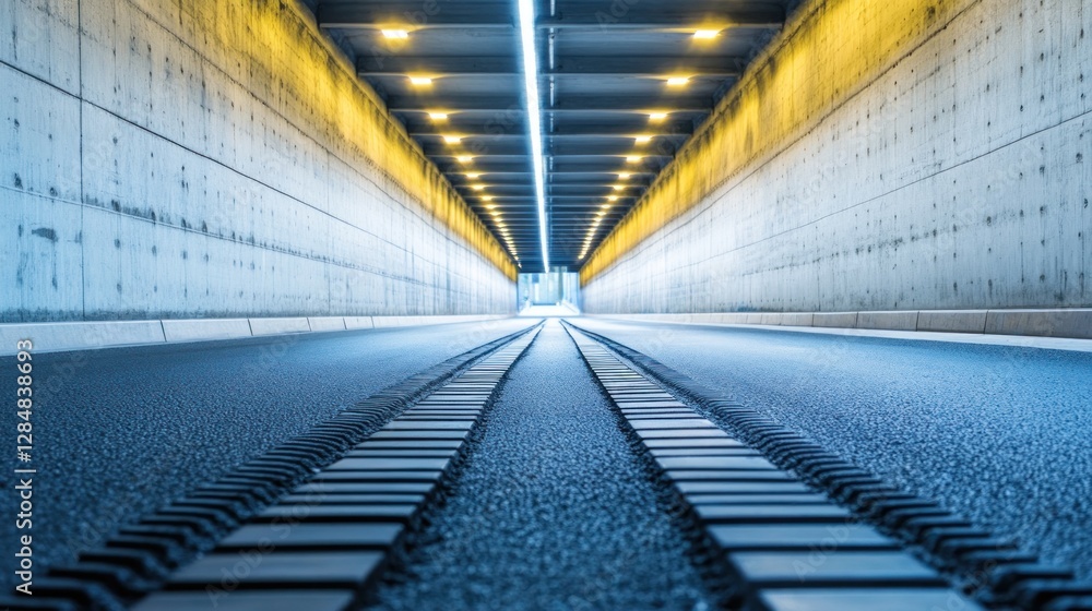 Poster perspective view of a tunnel with light at the end