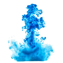 Blue Flame Chemical Reaction Isolated on Transparent Background