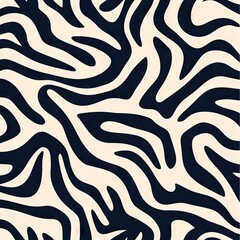 A seamless, digitally printed pattern where brain coral is abstractly depicted, its shapes blending to form an organic, fluid design, set against a light beige background