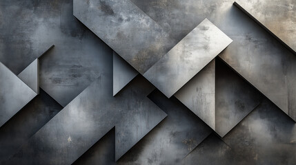 Abstract Geometric Pattern In Shades Of Gray With Textured Surface And Angular Shapes