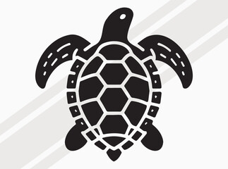 Sea Turtle Silhouette Black Color. Marine Life Vector Art and Clipart for Designs