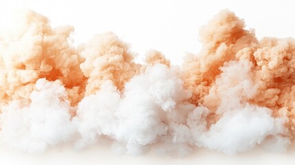 Abstract Peach and White Smoke Clouds