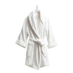 A Soft Fluffy Bathrobe Hanging on a Hook Isolated on Transparent Background