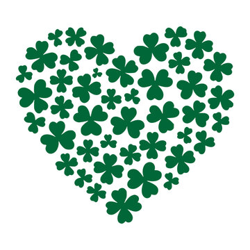Heart made of clovers 