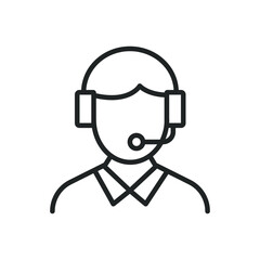 Customer support thin line icons. Editable stroke and Perfect pixel on transparent background