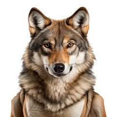 Fototapeta premium close up of a wolf isolated on transparent background, png