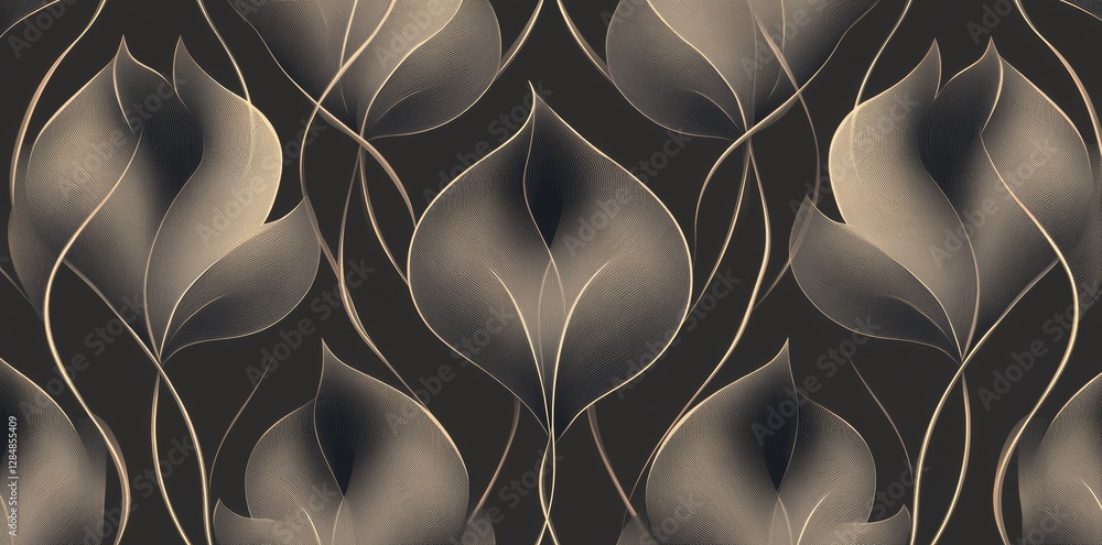 Poster detailed geometric patterns blend with bold lines and curves in a remarkable design. the repeated mo
