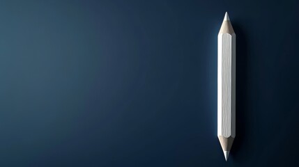 On a dark background, a minimalist pencil outline is illustrated, resulting in a straightforward and modern aesthetic. The design incorporates geometric shapes to create a sleek and sophisticated