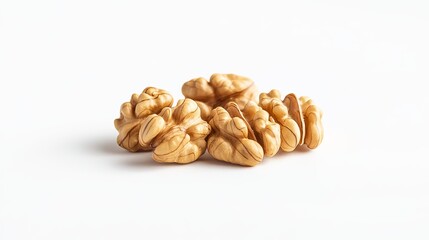 Fototapeta premium High Quality Walnuts Close Up Studio Shot Brown Nuts Healthy Food Ingredient Organic Nutrition Delicious Tasty Natural Snack Food Photography White 