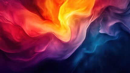 Fototapeta premium Abstract colorful fluid dynamic swirls, vibrant colors, movement, background design