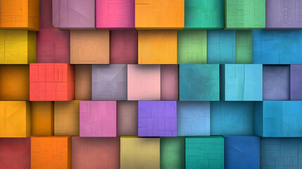 Colorful wooden cube background texture