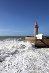 Fototapeta premium lighthouse on the coast in Porto, Atlantic Ocean