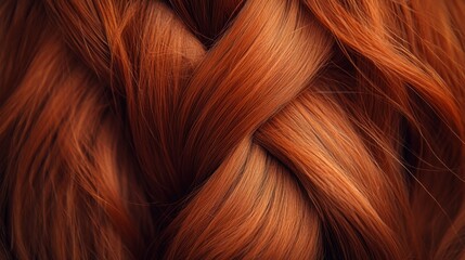 Close-up of red-haired girl braided hair, street photography capturing texture and detail from behind