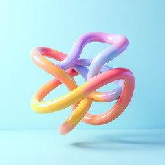 dynamic intertwined pastel tubes: a playful abstract composition